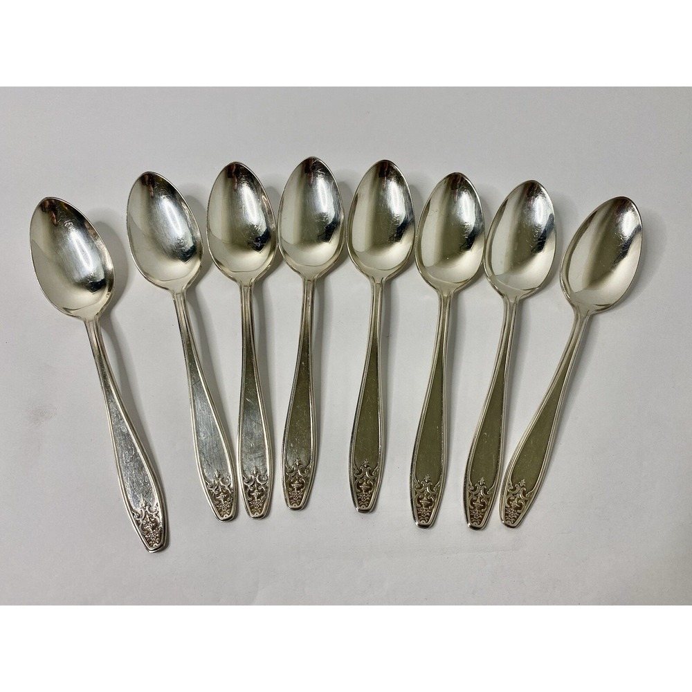 Wm Rogers & Son Princess Lady Doris Silver plate International Teaspoons Lot 8